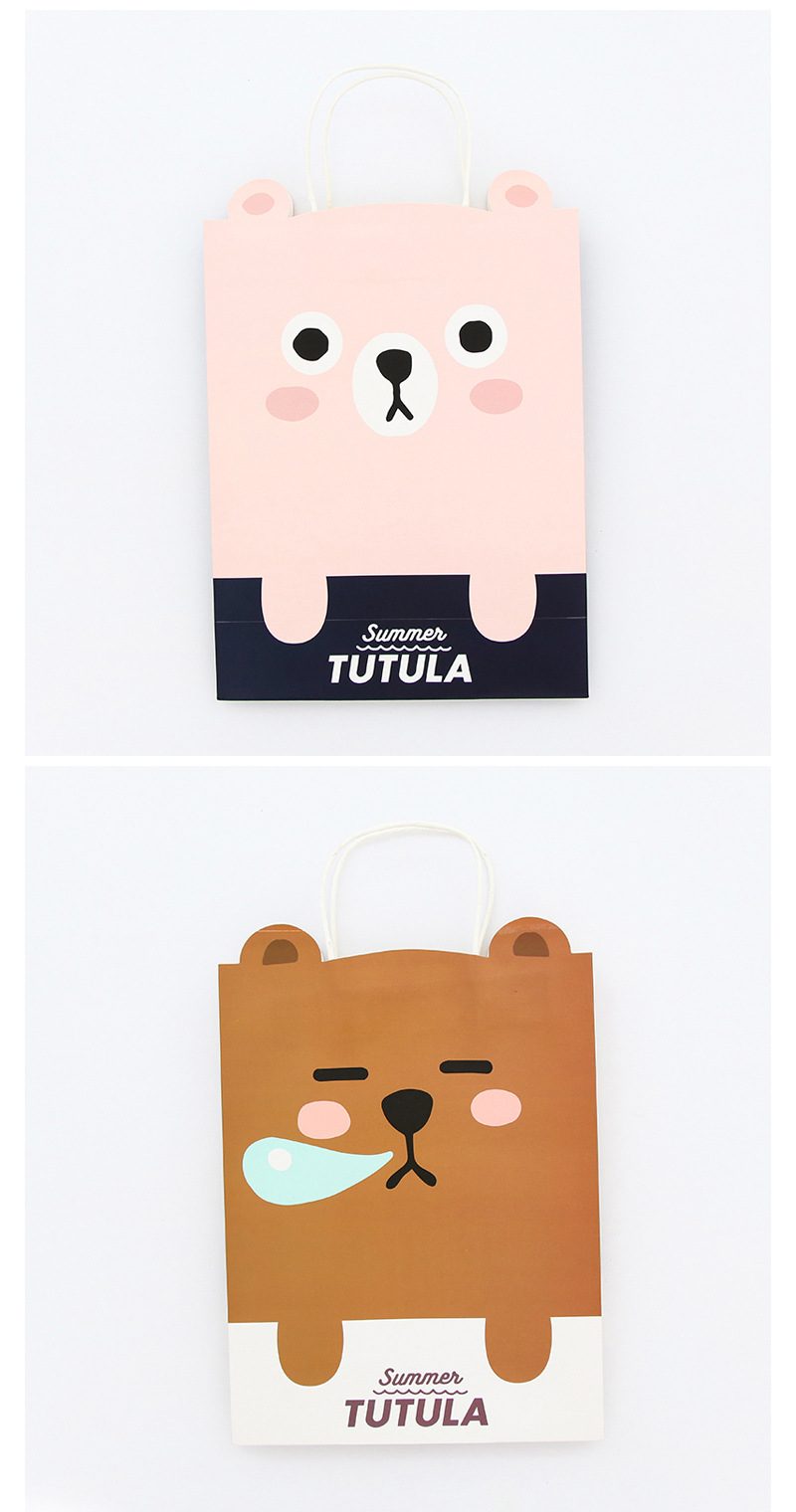 創意卡通小熊禮品袋 動漫手提紙袋 可愛動物圖案送禮紙袋